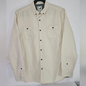 Alexander Julian Organic Collection Long Sleeve Button Down Shirt Size XL beige